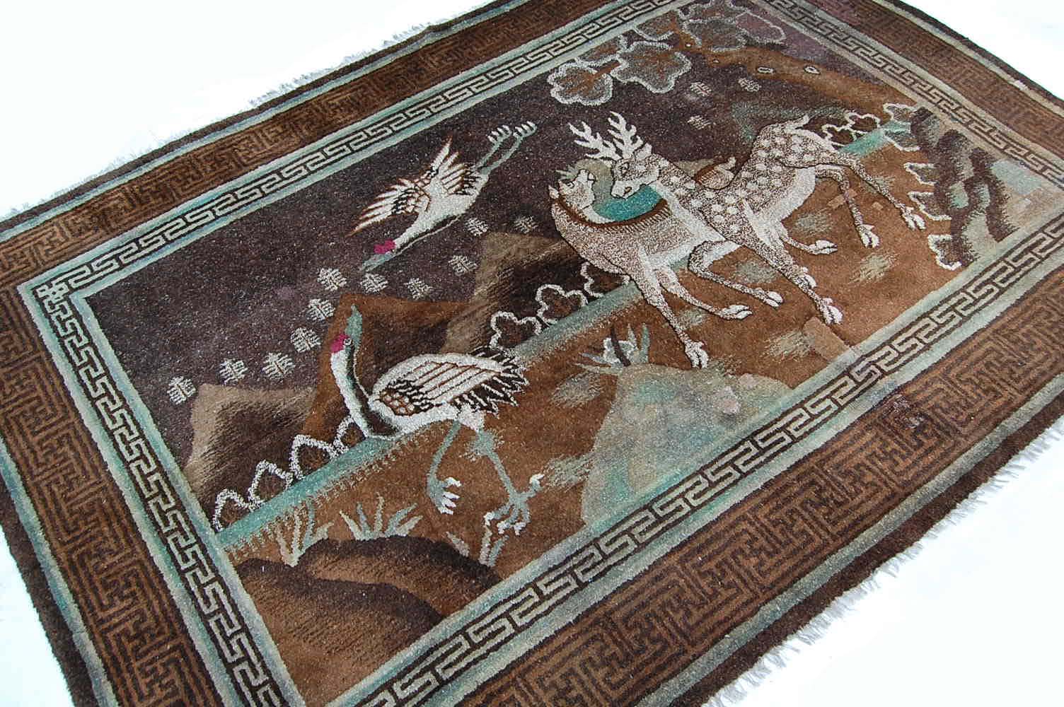 Antik Märchen China Bild Teppich Wunderschön Rare rug  