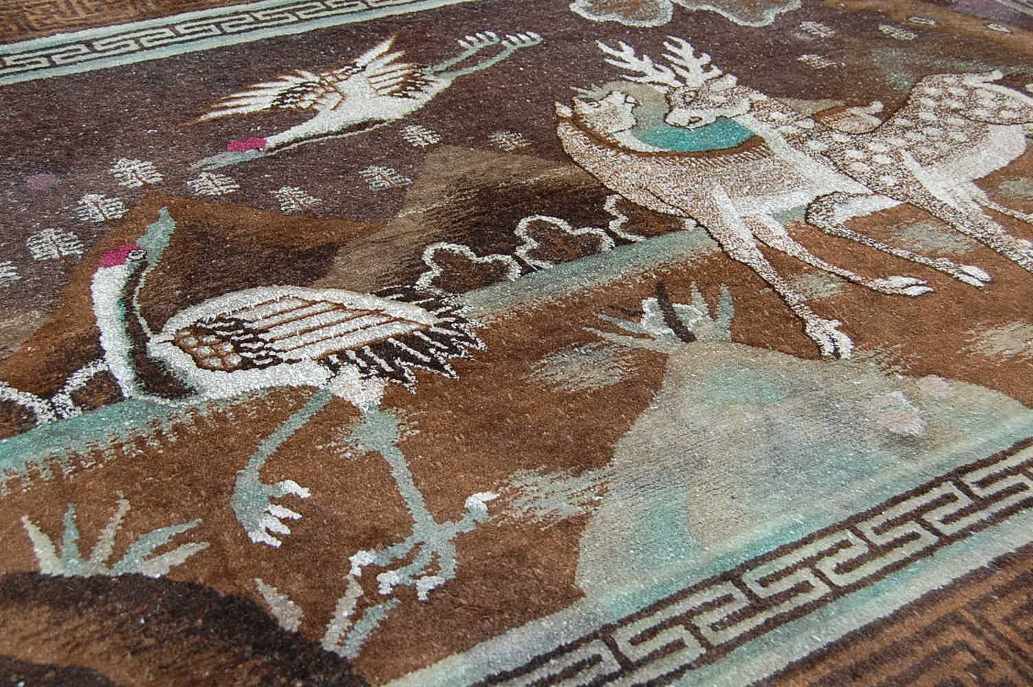 Antik Märchen China Bild Teppich Wunderschön Rare rug  